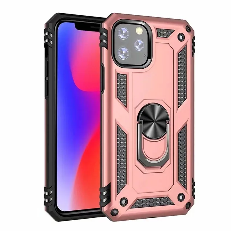 Rose gold Чехол для iphone 11 Pro Max 7 8 6 6S Plus, роскошный защитный чехол с магнитным кольцом, силиконовый чехол для телефона для iphone X, XR, XS, Max, задняя крышка, чехол - Цвет: Rose gold