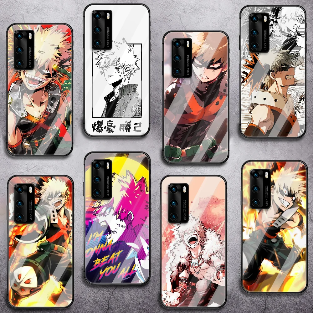 

Bakugou Katsuki Hero Academia Tempered Glass Phone Case Cover For Huawei Honor Mate P 8 9 10 20 30 40 A X I Pro Lite Smart 2019