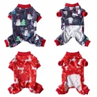 Осенне-зимняя Рождественская мягкая теплая Пижама с оленем для собак пальто толстовка с капюшоном для щенка комбинезон