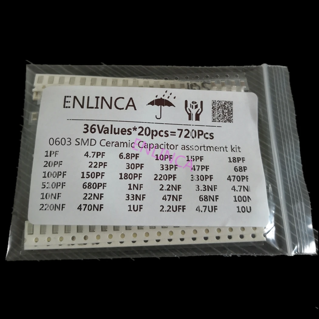 36valuesx20 шт = 720 1pF 10uF электронная фотомагнитола 0603 SMD керамическая