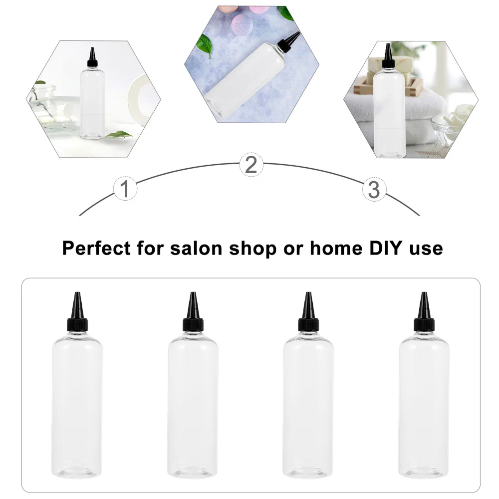 

5pcs 500ml Pointed Mouth Bottles Hair Dye Bottle Hair Color Bottle Applicator