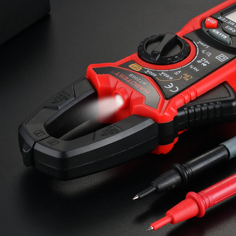 

Ohm Capacitance Tester Auto Range 4000 Counts Clamp Meter Multimeter AC DC 600A 600A Back light Orange Color Alarm