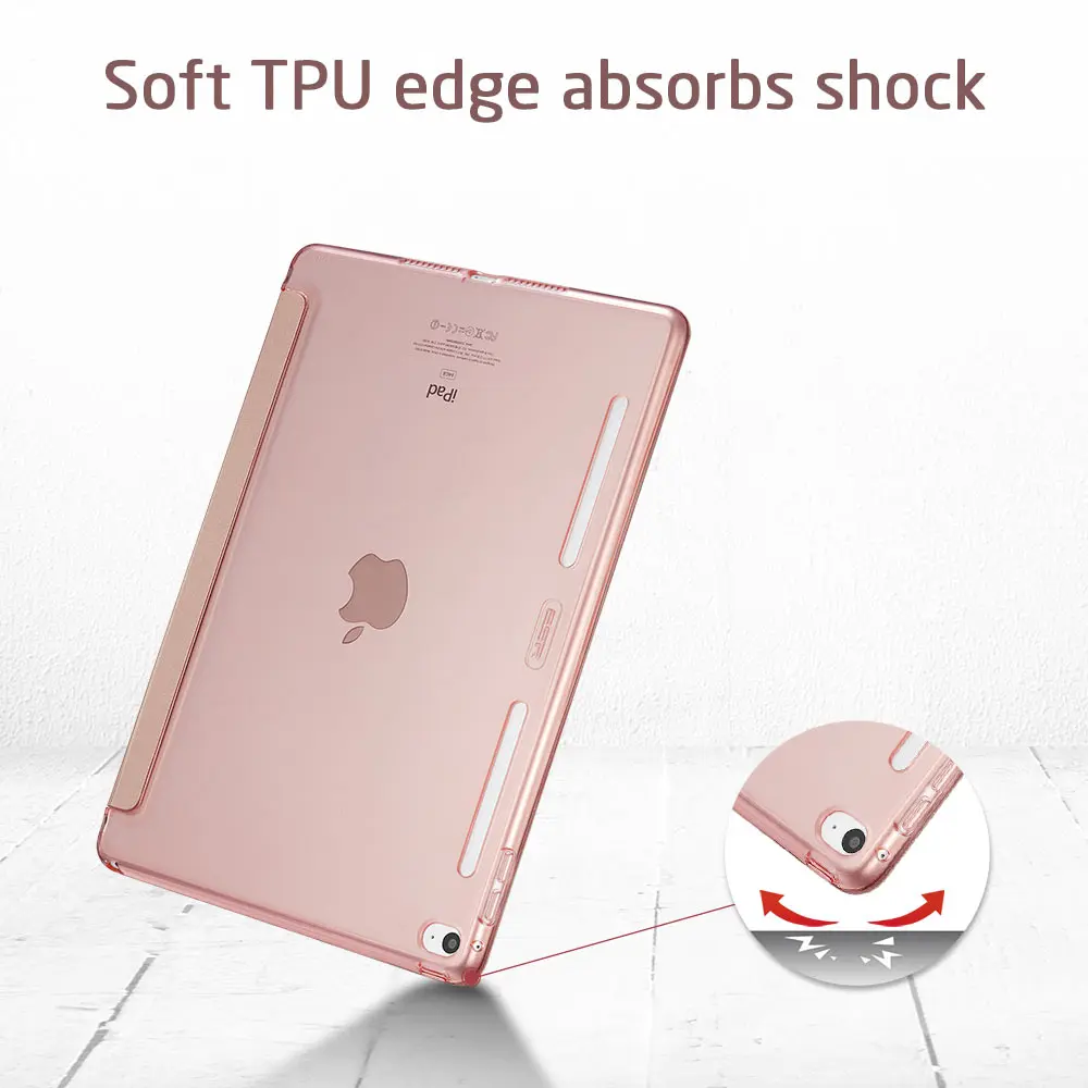 Чехол для iPad mini 4, ESR из искусственной кожи, полупрозрачная задняя крышка, гибридный [мягкий уголок] [ультра тонкий] Цветной смарт-чехол для iPad mini 4