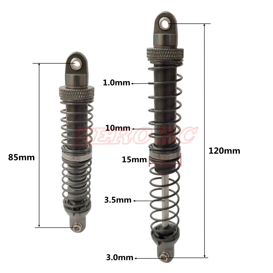 4PCS Rock Crawler METAL OIL SUSPENSION SHOCKS ABSORBER 70MM 80MM 90MM 100MM 110MM 120MM For SCX10 D90 WRAITH TRX4 90046 Cherokee | Игрушки и