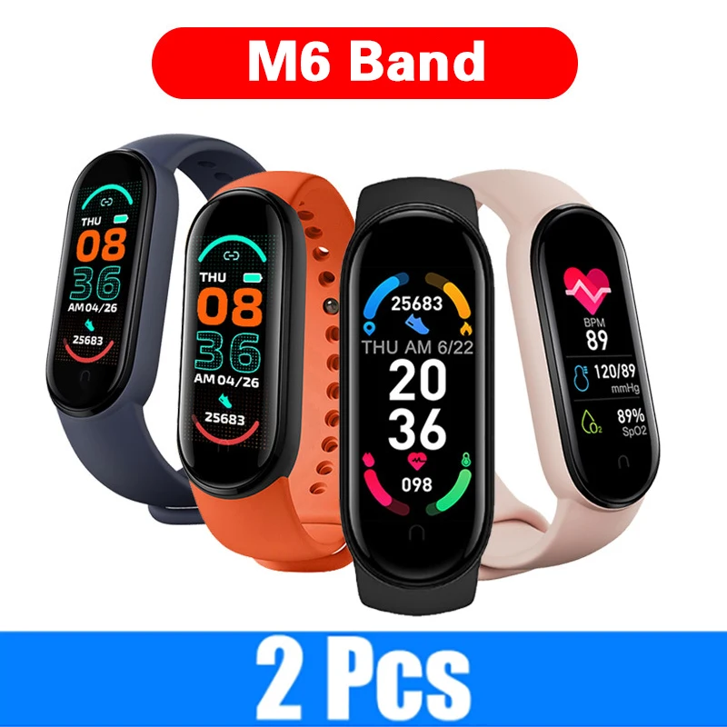 

M6 Smart Watches Globlab Version Men Women Wristwatch My Band 6 Fitness Bracelet Blood Pressure Smartwatch Sports Waterproof