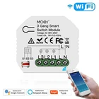 Умный выключатель света WiFi 3 банды модуль AC90-250V Мини DIY переключатель модуль TuyaSmart Life приложение работает с Alexa Amazon Google Home