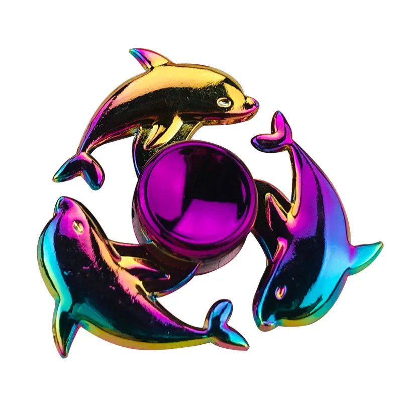

Металлический Радужный дельфин, Спиннер, ручной редуктор, высокоскоростной подшипник, фиджет-игрушки для пальцев для Adhd Focus Anxiet