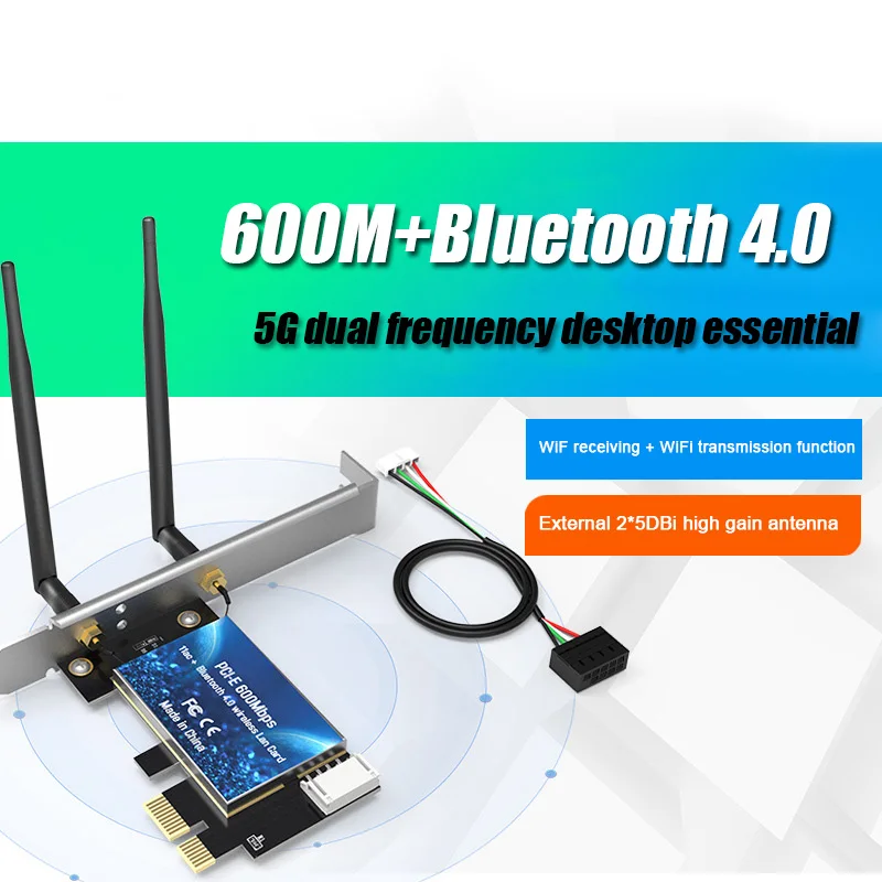Недавно EDUP PCI E беспроводной Wifi адаптер 600 Мбит/с Bluetooth Двухдиапазонная сетевая