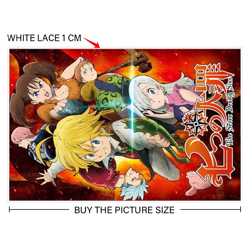 

Japanse Animethe Zeven Hoofdzonden Poster Living Kinderkamer Muur Home Decor Kwaliteit Canvas Schilderij Leuke Cartoon Art Decor