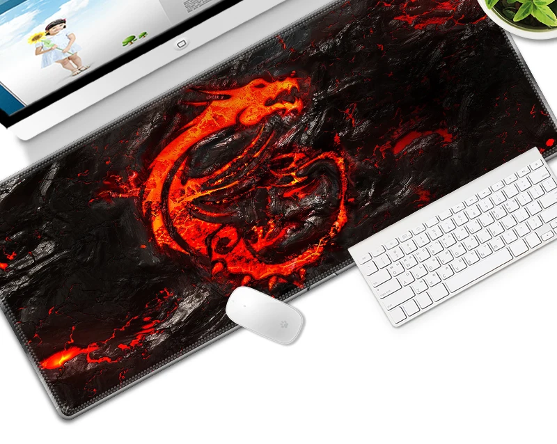 Style 6 700*300 мм серия Red Dragon высокоскоростной большой игровой коврик для мыши, клавиатуры, Противоскользящий коврик для компьютерной мыши из натурального каучука - Цвет: Style 6