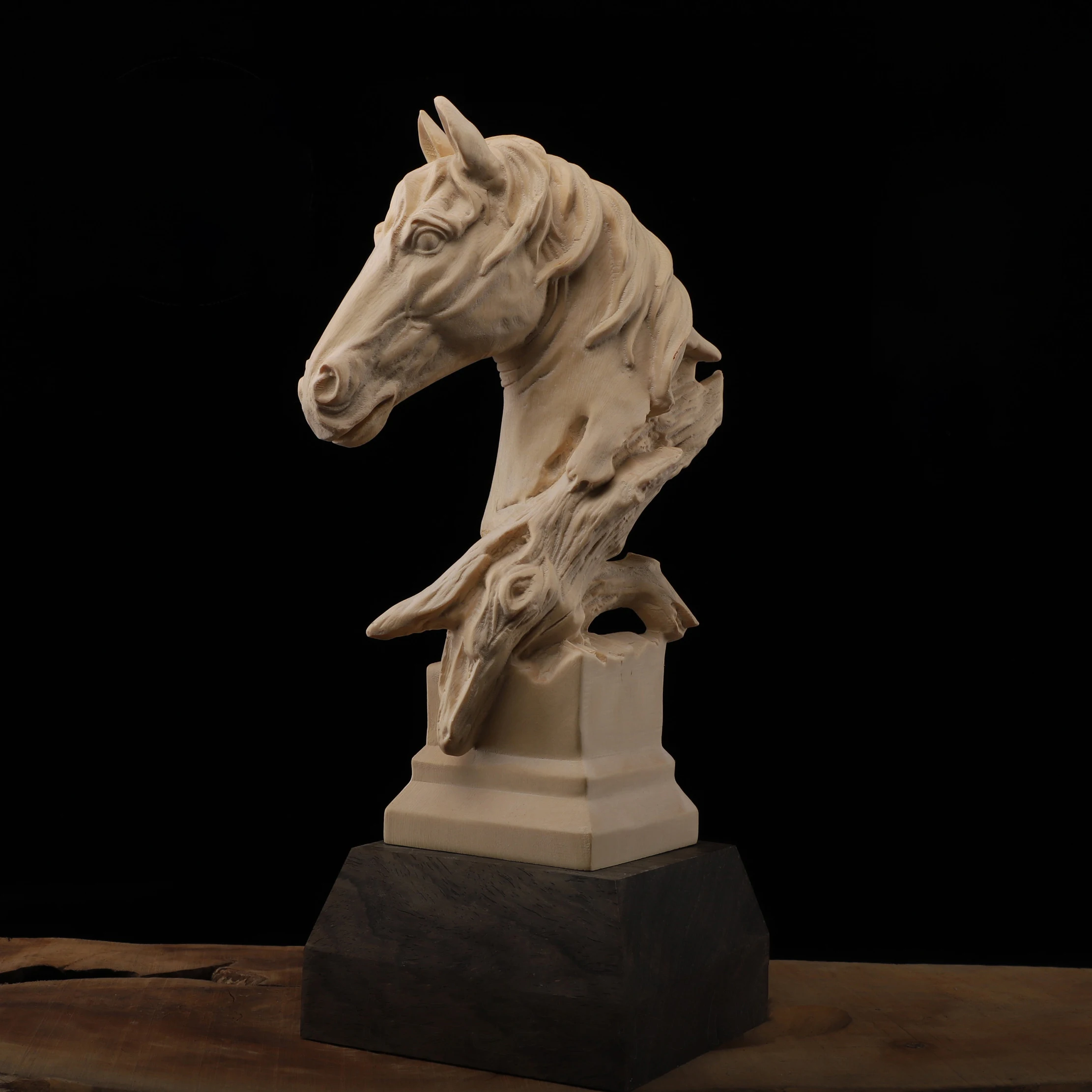 Статуя Cypress из дерева успех голова лошади подарки для дома и офиса украшение