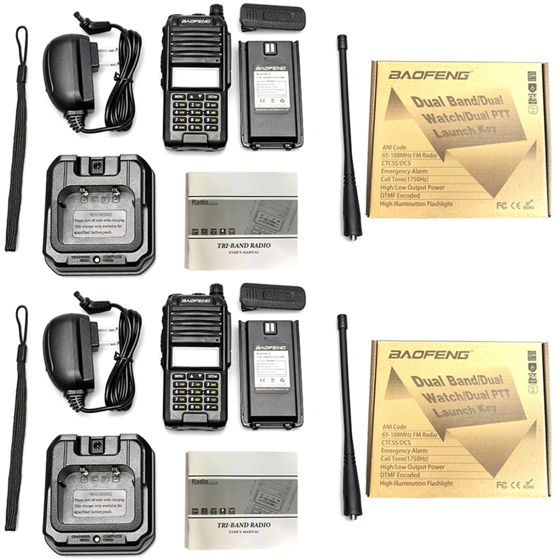 

2PCS BF-A58S Dual Band Ham Portable Radio Baofeng A58S uhf vhf Walkie Talkies 5W Tri Band hf Transceiver New cb 2way Radios 2020