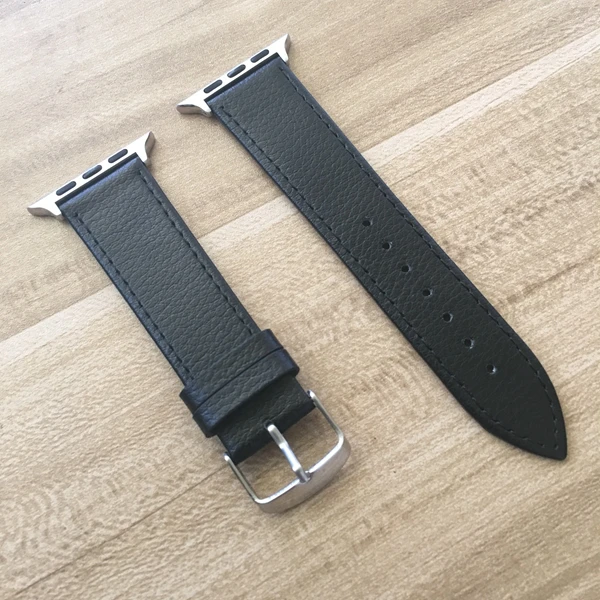 Привлекательный дизайн, кожаный ремешок для Apple Watch, 42 мм, 38 мм, 40 мм, 44 мм, для iWatch, ремешок серии 4, 3, 2, 1, ремешок серии 5 - Цвет ремешка: Черный