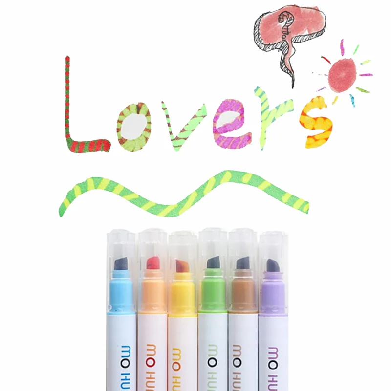 

1pc Double-end Magic Change Color Highlighter Marker Fluorescent Pen Kids DIY Painting Student Doodle Pen School Supplies