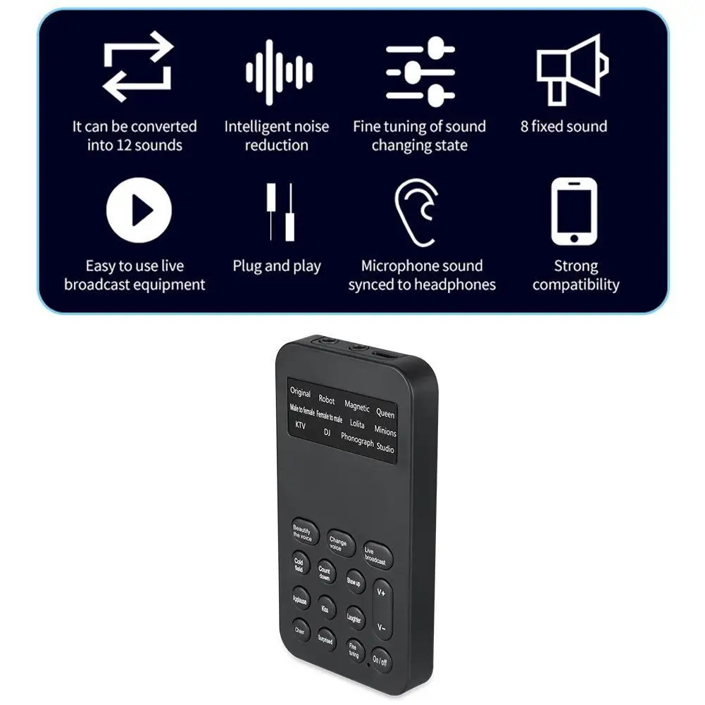 

Portable Voice Converter Mobile Phone Computer Universal Camouflage Game Card Voice Microphone Device Mini Sound Changer Vo A2K5