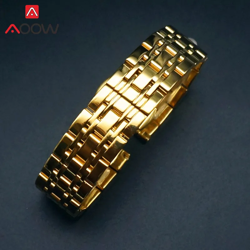 Stainless Steel Band Strap Butterfly Buckle Men Women Replacement Bracelet Watch Accessories for Armani AR1926 AR1908 Rose Gold | Наручные