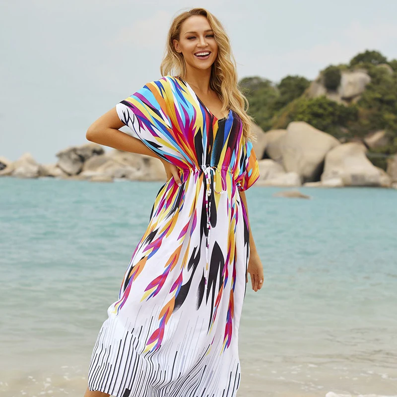 new plus size beach cover up kaftan beach pareo 2021 robe de plage kimono bikini cover up sarong tunic for beach vestidos playa free global shipping