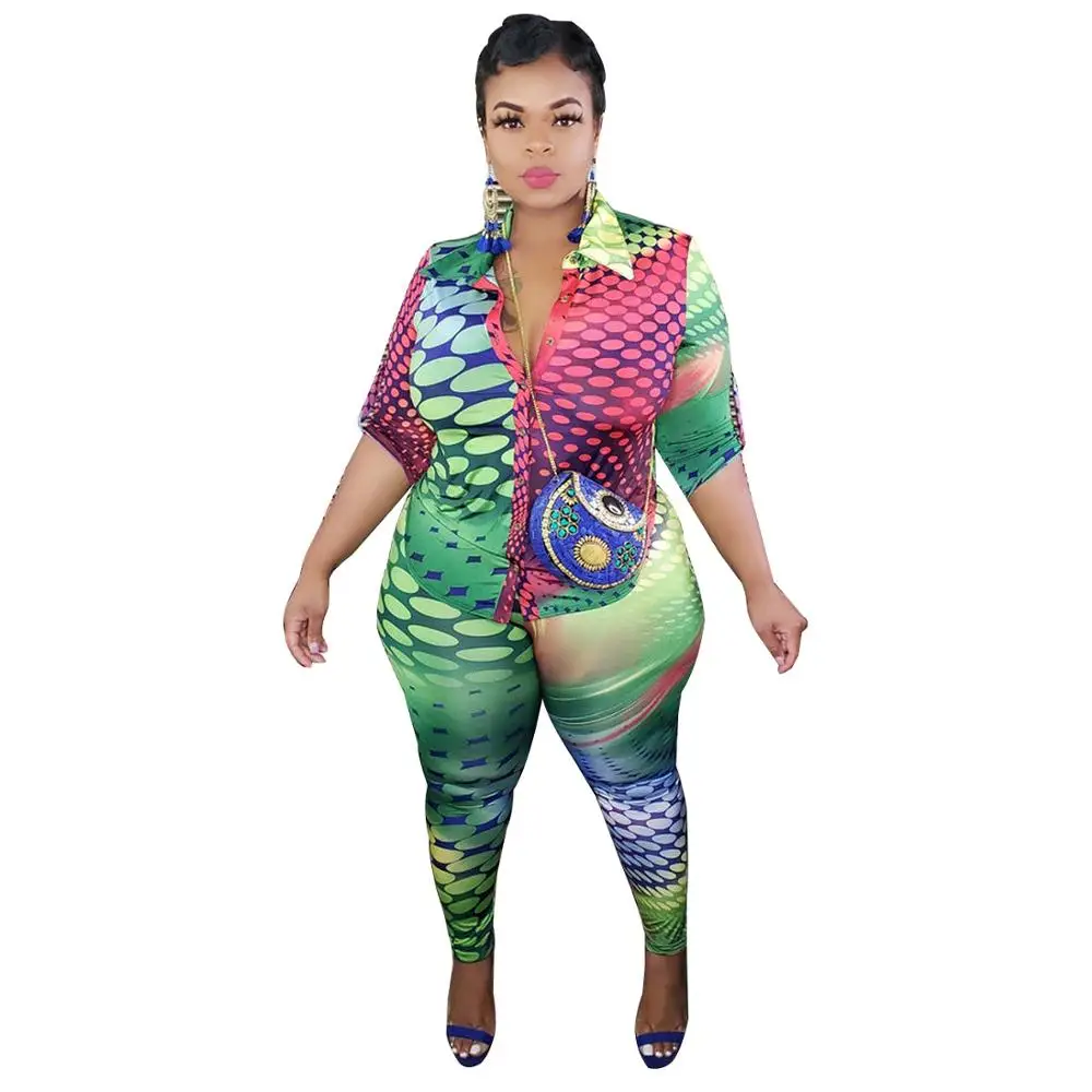 Женский комплект из двух предметов с принтом змеи Adogirl размера плюс XL 5XL брюки