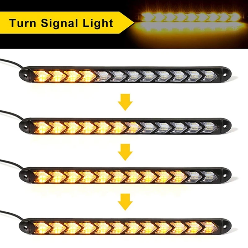 

2Pcs Car Led Switchback LED Daylight Headlight DRL Lamp Dynamic Sequential Turn Signal Daytime Running Lights