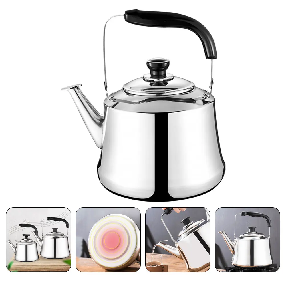 

1pc Stainless Steel Whistling Teakettle Brushed Finish Tea Pot for Home Hotel