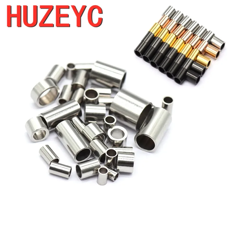 

200 шт./упак. цилиндрические бусины из нержавеющей стали, лазерное название, логотип «сделай сам», веревочная цепочка, нитка, нитка, браслет, а...