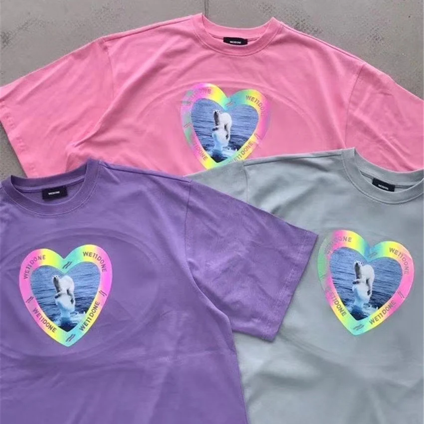 

Светоотражающая футболка WE11DONE 3 м для мужчин и женщин, футболка WELLDONE Polar Bear WE11