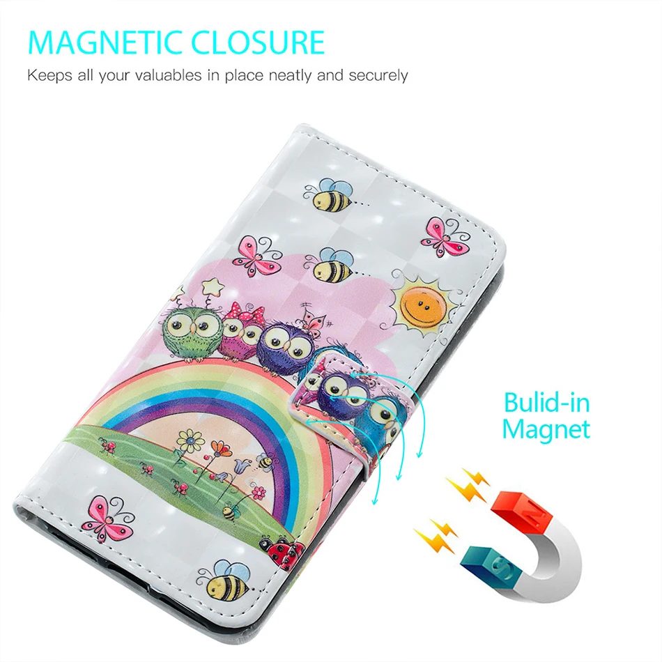 

Painted leather Case for iPhone SE 2020 6 6S Plus 7 8 XR X 10 XS XS Max 11 Pro Max Flower Flip Cover Redmi Note 9 Pro 9S