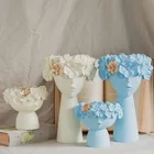 Скандинавский стиль портрет лица Мона ваза смола цветок фея Цветочная композиция для дома украшения Кашемир для цветов