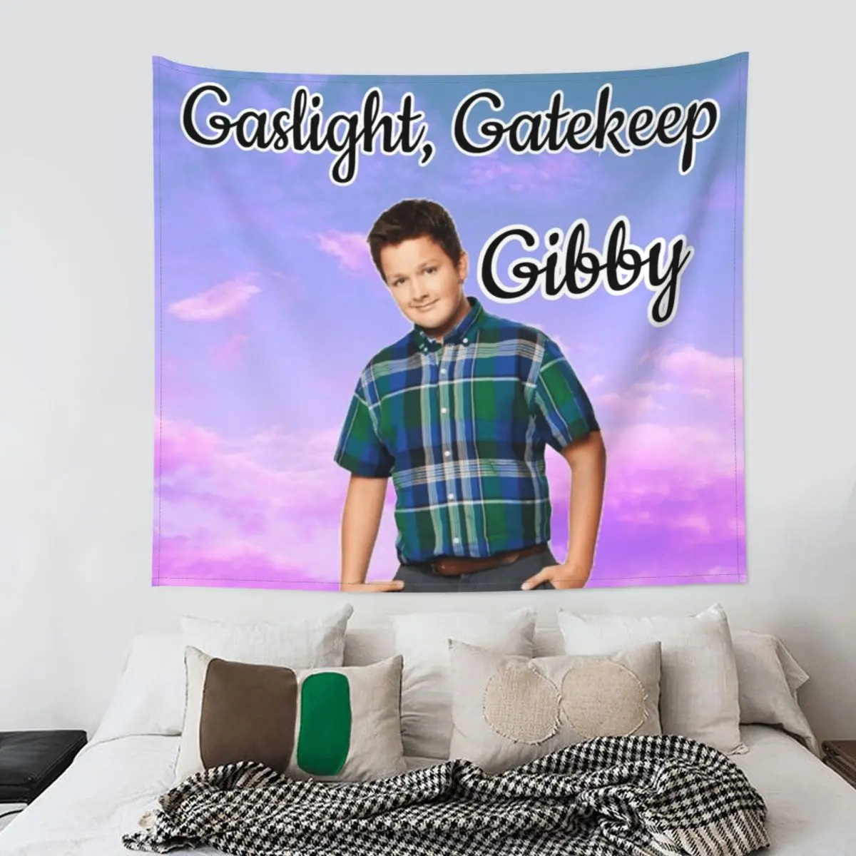 Gaslight Gatekeep Girlboss Gibby кружевной гобелен настенный Подвесной Настенный с принтом INS