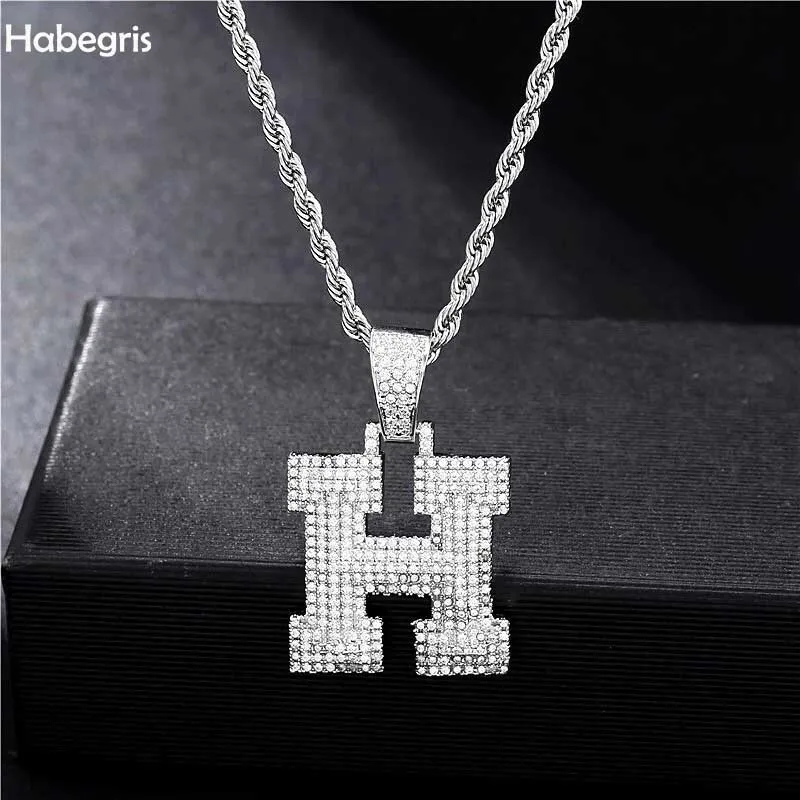 

New Custom Name Three Layer Square Full Diamond Letters Pendant Necklace Copper And Zircon Bling For Men Chain Wmen Gift