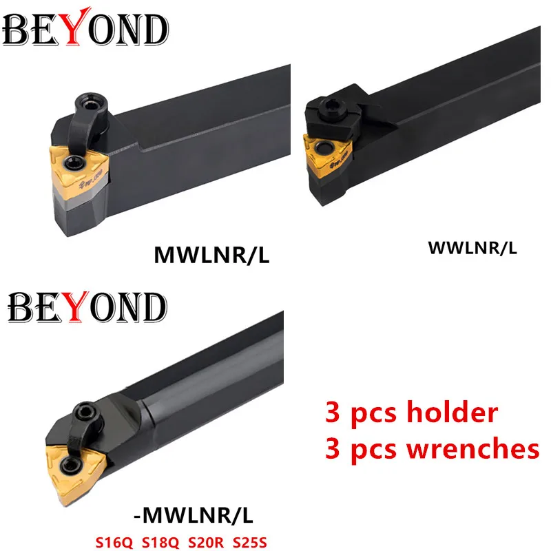 BEYOND MWLNR S20R-MWLNR08 S16Q-MWLNR08 S25S-MWLNR08 токарный станок с ЧПУ Токарный Инструмент Держатель карбида WNMG0804 S16Q-MWLNL08 MWLNR08