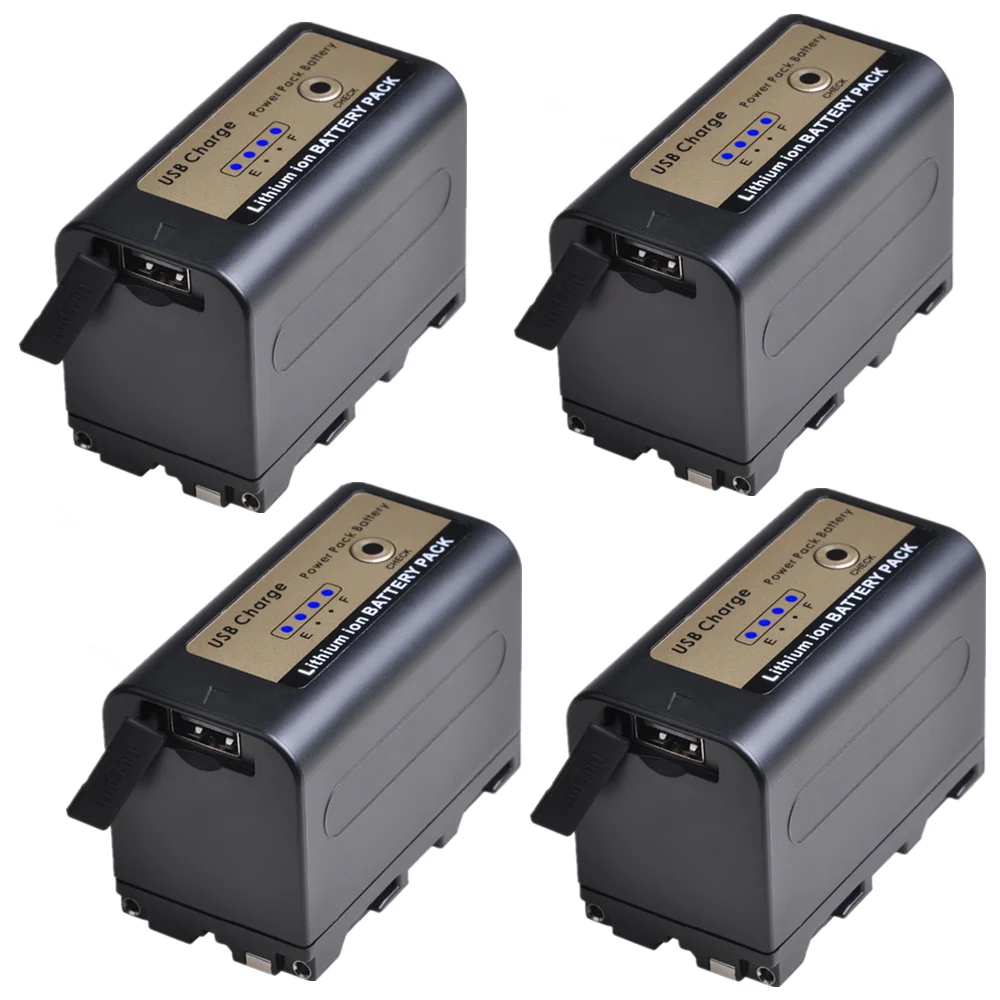 

4 шт., черная новинка, Φ NPF750 NPF770 аккумулятор и USB-выход зарядки для камеры Sony NP F970 F960 F550 F570 QM91D CCD-RV100