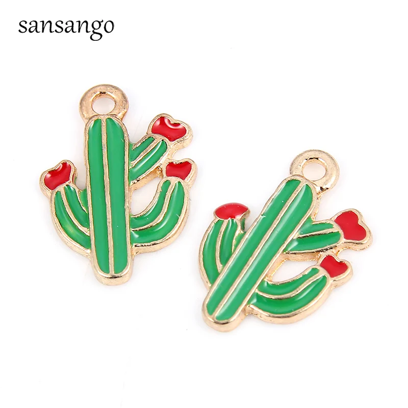 Cactus 10 шт., новинка, браслет, золото, ананас, фрукты, сплав, подвески, бусины, подходят для женщин, девушек, ювелирные изделия, аксессуары для изготовления - Окраска металла: Cactus