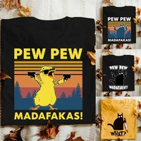 2021 funny chicken pew pew madafakas gangster meme t shirt vintage men cotton tee top