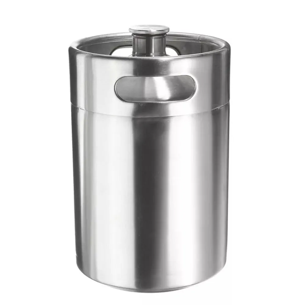 

304 Stainless Steel 2L Mini Keg Beer Growler Portable Beer Bottle Home Beer Making Bar Accessories Tool