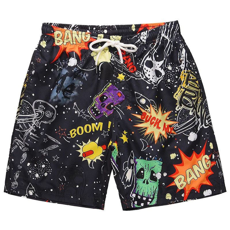 

Cool Men's beach pants latest print shorts Hawaiian style swimming shorts sunbathing casual loose plus size surf men's shorts
