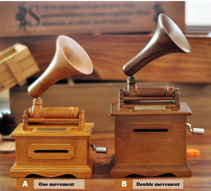 Деревянная музыкальная шкатулка винтажный граммофон сделай сам для любимой