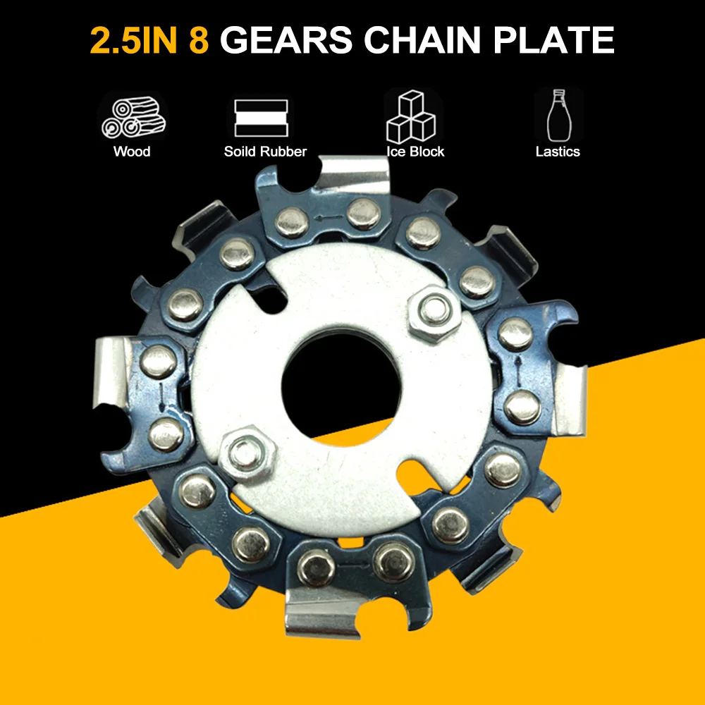 

2,5 дюйма, 8 передач, деревообрабатывающий диск для цепной пилы, полировка, угловая резка, древесная стружка, шлицевое лезвие пилы