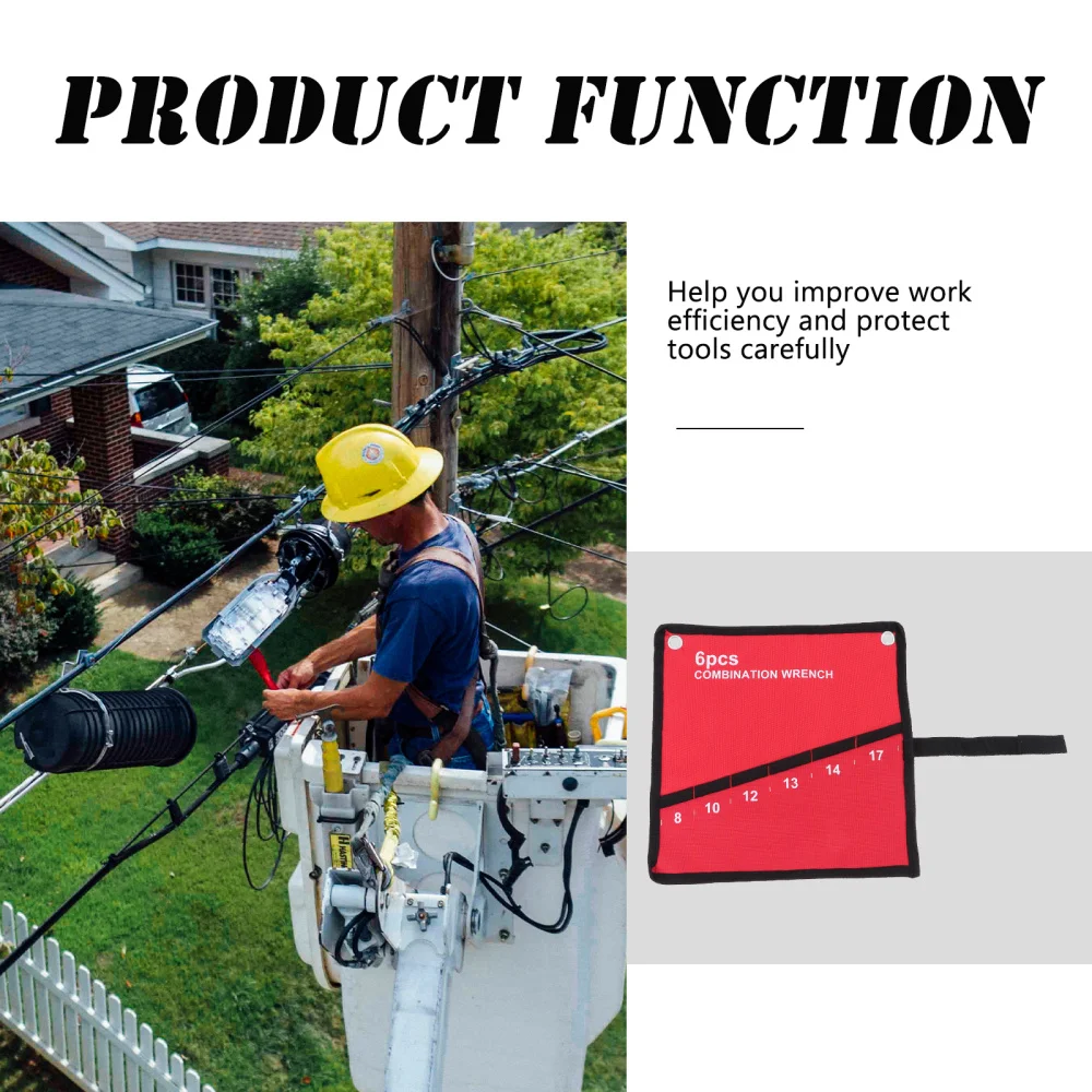 

3pcs Multi-function Repair Kit Strap-on Canvas Tool Bag Thick Wrench Holder Bag