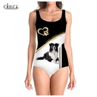 Женский слитный купальник с 3D-принтом, без рукавов