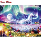 DIY 5D алмазная картина животное фантазия Единорог Смола полная дрель вышивка крестиком Мозаика стразы украшение живопись