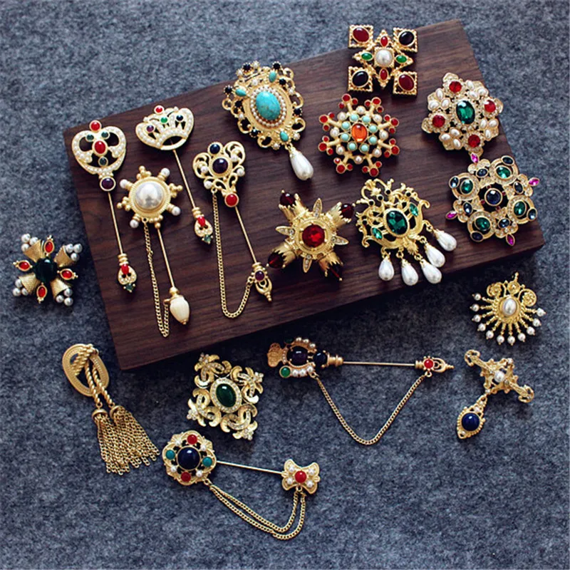 FFLACELL винтажные барочные Позолоченные Кристальные Стразы Имитация искусственных