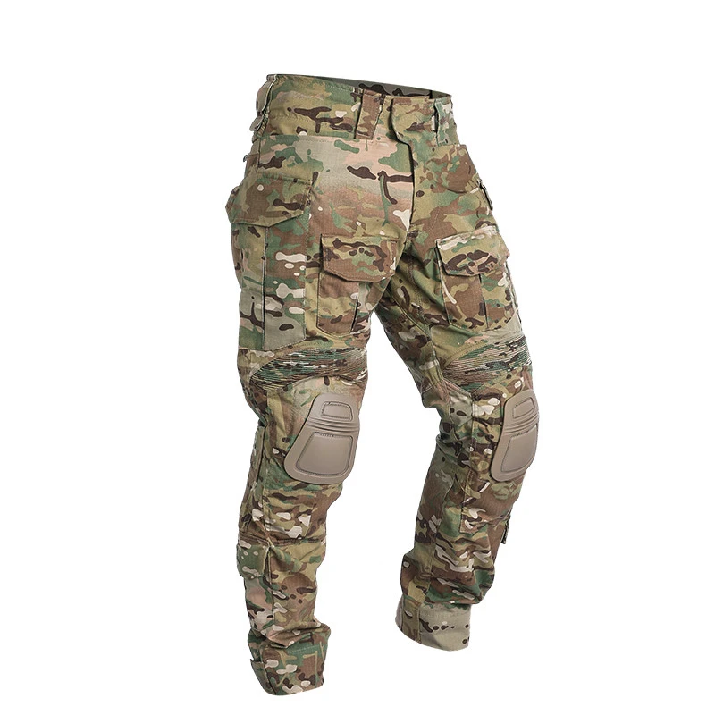 

Men Combat Pants With Knee Pads Outdoors Military Hiking Trekking Fishing Swat Tactical CP Hunting CS Camouflage Fight Trousers