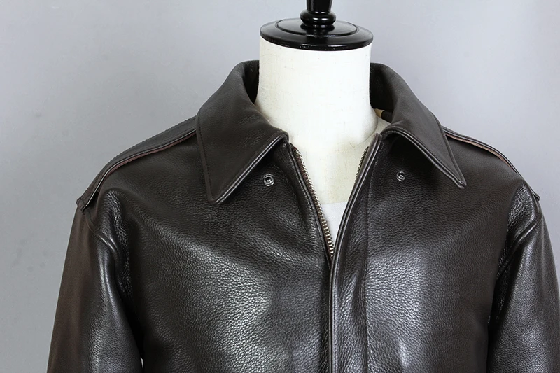 

AVIREX FLY Fashion Motorcycle Cowhide Genuine Leather Men A2 Air Force Flight Bomber Jacket Winter Coat