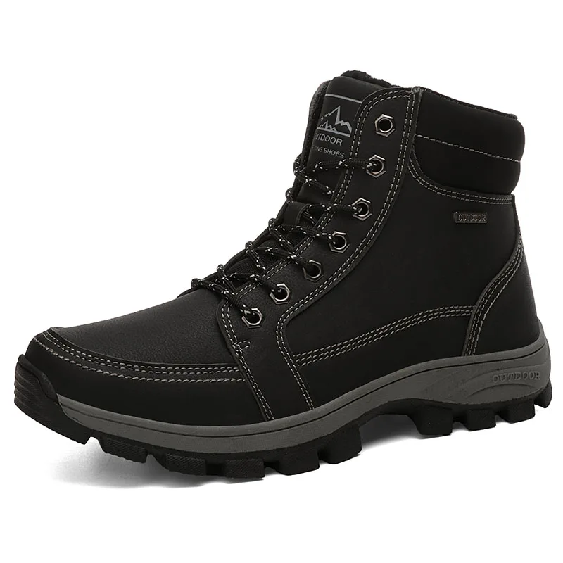 2019 Big Size 39-45 Winter Mens Boots Men Casual Fahsion Snow Ankle Leather For Shoes %A9718 | Обувь