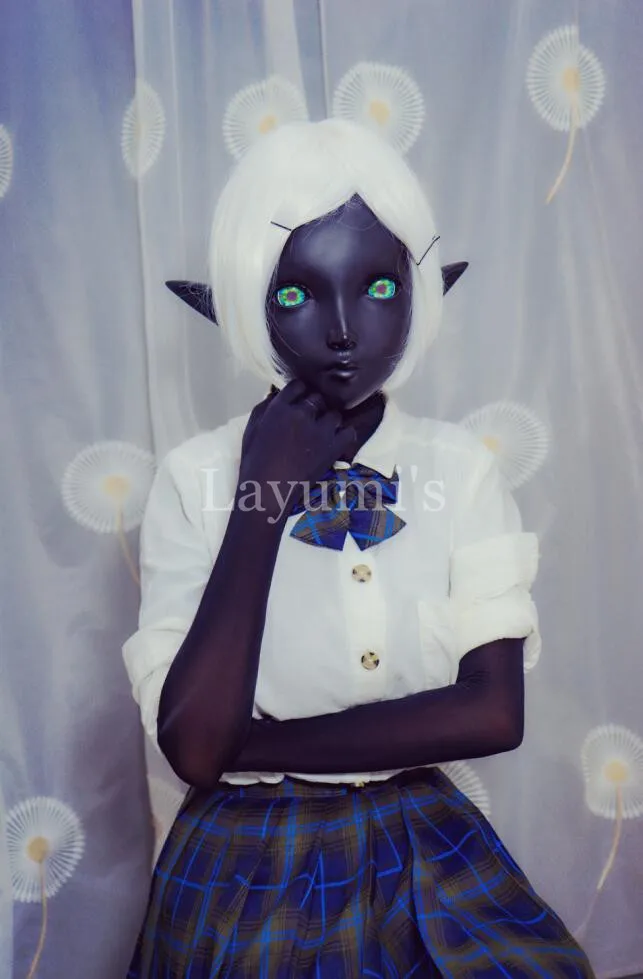 

(NEW-47) Silicone BJD DOLL Half Head Kigurumi Mask Crossdresser Beauty Makeup Cosplay Mask Anime Kigurumi Masks