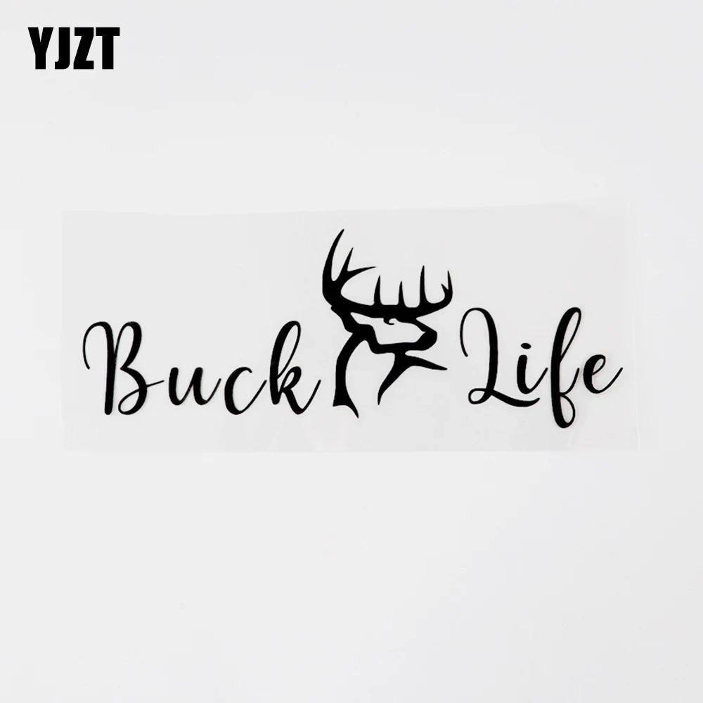 

YJZT, 17,1 см × 6,3 см, модная виниловая графическая наклейка для автомобиля Buck Life, черная/Серебристая Наклейка 8C-0715