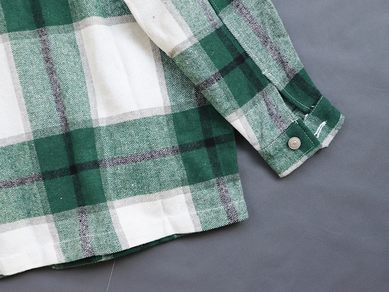 Женская винтажная рубашка в клетку розовая красная зеленая теплая блузка с