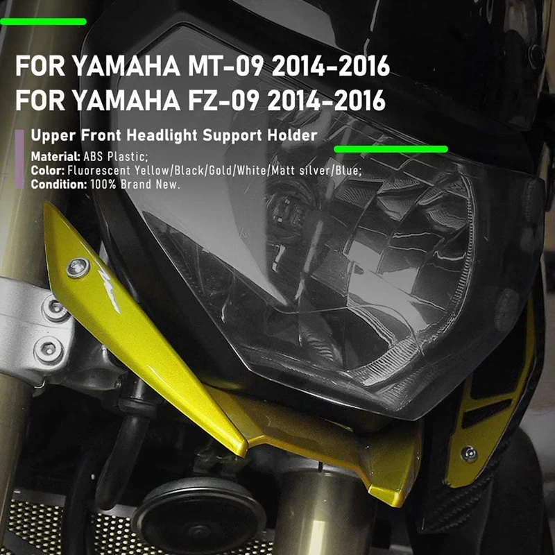 

Motorcycle Front Upper Headlight Fairing Stay Bracket for Yamaha MT 09 FZ-09 2014-2016 MT09 FZ09 Fluorescent Yellow