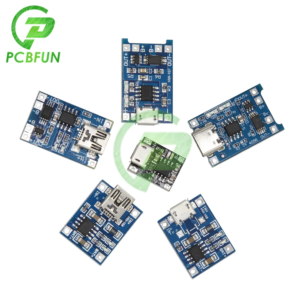 Зарядная плата TP4056 18650 TC4056A модуль зарядного устройства 5В 1A с Micro USB типа c для